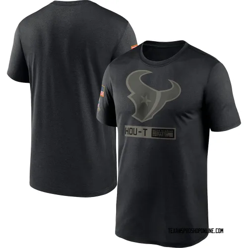 Houston Texans Men's Black 2020 Salute to Service Team Logo Performance T-Shirt