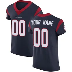 Houston Texans Men's Elite Navy Blue Team Color Vapor Untouchable Jersey (00 Custom)