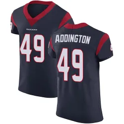 Houston Texans Men's Elite Navy Blue Team Color Vapor Untouchable Jersey (49 Tucker Addington)