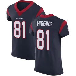 Houston Texans Men's Elite Navy Blue Team Color Vapor Untouchable Jersey (81 Jayden Higgins)
