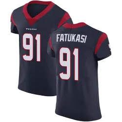 Houston Texans Men's Elite Navy Blue Team Color Vapor Untouchable Jersey (91 Folorunso Fatukasi)