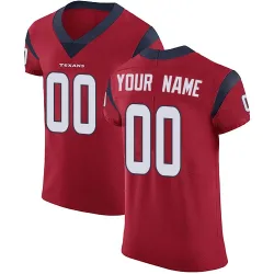Houston Texans Men's Elite Red Alternate Vapor Untouchable Jersey (00 Custom)