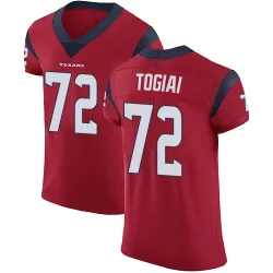 Houston Texans Men's Elite Red Alternate Vapor Untouchable Jersey (72 Tommy Togiai)