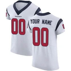 Houston Texans Men's Elite White Vapor Untouchable Jersey (00 Custom)