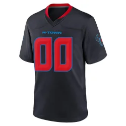 Houston Texans Men's Game Navy 2nd Alternate Jersey (00 Custom)