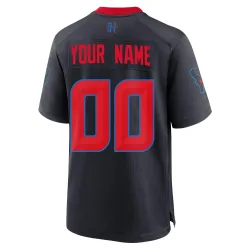 Houston Texans Men's Game Navy 2nd Alternate Jersey (00 Custom)