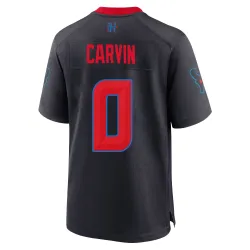 Houston Texans Men's Game Navy 2nd Alternate Jersey (0 Jerome Carvin)