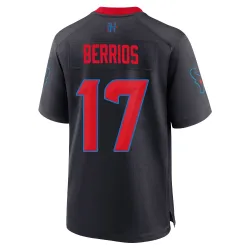 Houston Texans Men's Game Navy 2nd Alternate Jersey (17 Braxton Berrios)