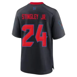 Houston Texans Men's Game Navy 2nd Alternate Jersey (24 Derek Stingley Jr.)