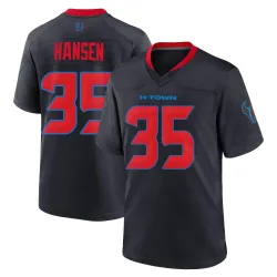Houston Texans Men's Game Navy 2nd Alternate Jersey (35 Jake Hansen)