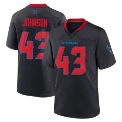 Houston Texans Men's Game Navy 2nd Alternate Jersey (43 Jakob Johnson)