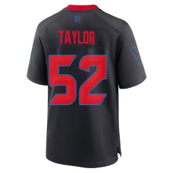 Houston Texans Men's Game Navy 2nd Alternate Jersey (52 Darrell Taylor)