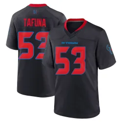 Houston Texans Men's Game Navy 2nd Alternate Jersey (53 Junior Tafuna)
