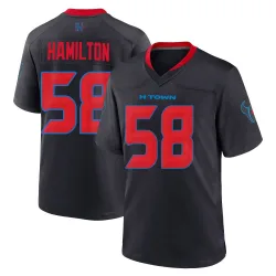 Houston Texans Men's Game Navy 2nd Alternate Jersey (58 Kyonte Hamilton)