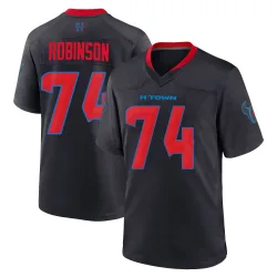 Houston Texans Men's Game Navy 2nd Alternate Jersey (74 Cam Robinson)