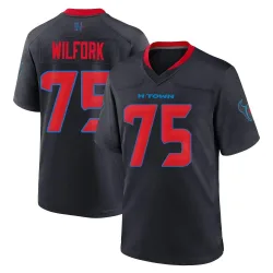 Houston Texans Men's Game Navy 2nd Alternate Jersey (75 Vince Wilfork)