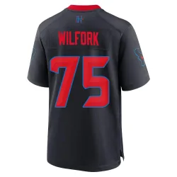 Houston Texans Men's Game Navy 2nd Alternate Jersey (75 Vince Wilfork)