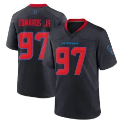 Houston Texans Men's Game Navy 2nd Alternate Jersey (97 Mario Edwards Jr.)