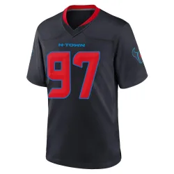 Houston Texans Men's Game Navy 2nd Alternate Jersey (97 Mario Edwards Jr.)