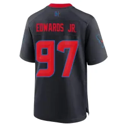 Houston Texans Men's Game Navy 2nd Alternate Jersey (97 Mario Edwards Jr.)