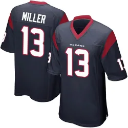 Houston Texans Men's Game Navy Blue Team Color Jersey (13 Braxton Miller)