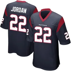 Houston Texans Men's Game Navy Blue Team Color Jersey (22 Jawhar Jordan)