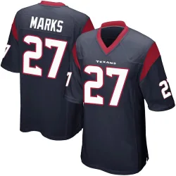 Houston Texans Men's Game Navy Blue Team Color Jersey (27 Woody Marks)