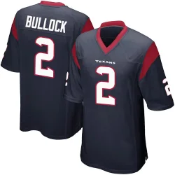 Houston Texans Men's Game Navy Blue Team Color Jersey (2 Calen Bullock)