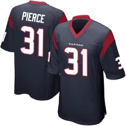 Houston Texans Men's Game Navy Blue Team Color Jersey (31 Dameon Pierce)