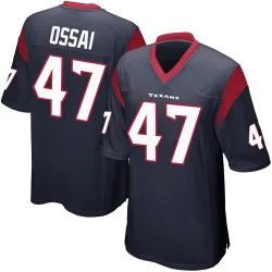 Houston Texans Men's Game Navy Blue Team Color Jersey (47 K.C. Ossai)