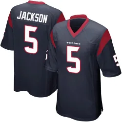 Houston Texans Men's Game Navy Blue Team Color Jersey (5 Kearis Jackson)