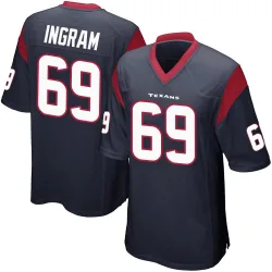 Houston Texans Men's Game Navy Blue Team Color Jersey (69 Ed Ingram)