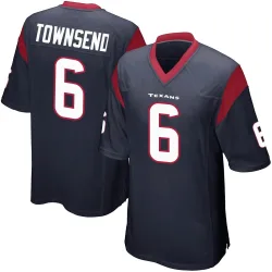 Houston Texans Men's Game Navy Blue Team Color Jersey (6 Tommy Townsend)