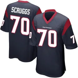 Houston Texans Men's Game Navy Blue Team Color Jersey (70 Juice Scruggs)