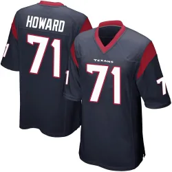 Houston Texans Men's Game Navy Blue Team Color Jersey (71 Tytus Howard)