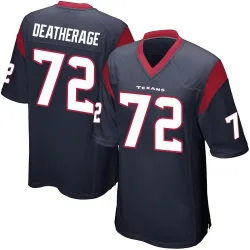 Houston Texans Men's Game Navy Blue Team Color Jersey (72 Dylan Deatherage)