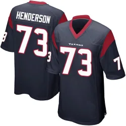 Houston Texans Men's Game Navy Blue Team Color Jersey (73 LaDarius Henderson)