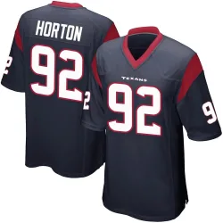 Houston Texans Men's Game Navy Blue Team Color Jersey (92 Dylan Horton)