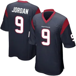 Houston Texans Men's Game Navy Blue Team Color Jersey (9 Brevin Jordan)