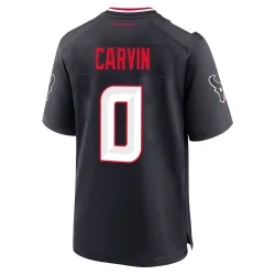 Houston Texans Men's Game Navy Team Jersey (0 Jerome Carvin)