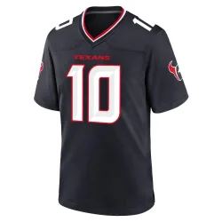 Houston Texans Men's Game Navy Team Jersey (10 Davis Mills)