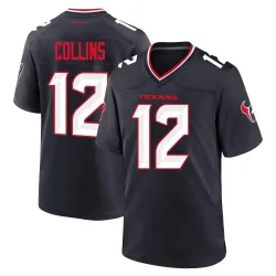 Houston Texans Men's Game Navy Team Jersey (12 Nico Collins)