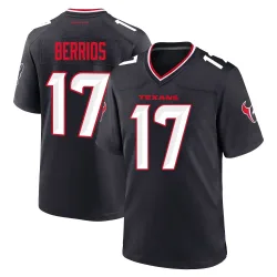 Houston Texans Men's Game Navy Team Jersey (17 Braxton Berrios)