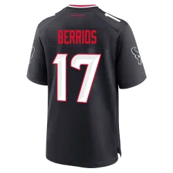 Houston Texans Men's Game Navy Team Jersey (17 Braxton Berrios)