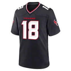 Houston Texans Men's Game Navy Team Jersey (18 Graham Mertz)