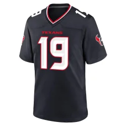 Houston Texans Men's Game Navy Team Jersey (19 Xavier Hutchinson)