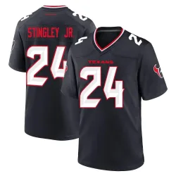 Houston Texans Men's Game Navy Team Jersey (24 Derek Stingley Jr.)