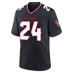 Houston Texans Men's Game Navy Team Jersey (24 Derek Stingley Jr.)