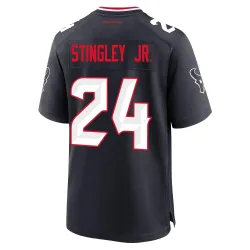 Houston Texans Men's Game Navy Team Jersey (24 Derek Stingley Jr.)