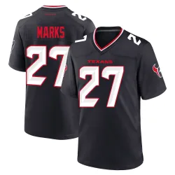 Houston Texans Men's Game Navy Team Jersey (27 Woody Marks)